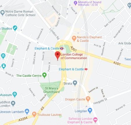 map of London College of Communications